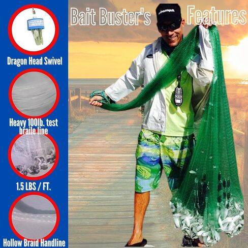 Bait Buster Menhaden Cast Net 5/8 Mesh 6 FT in Saudi Arabia