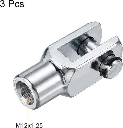 PATIKIL اسطوانة الهواء قضيب Clevis نهاية 3 حزمة 62 مم طول M12x1.25 أنثى موضوع Y موصل، فضي in Kuwait