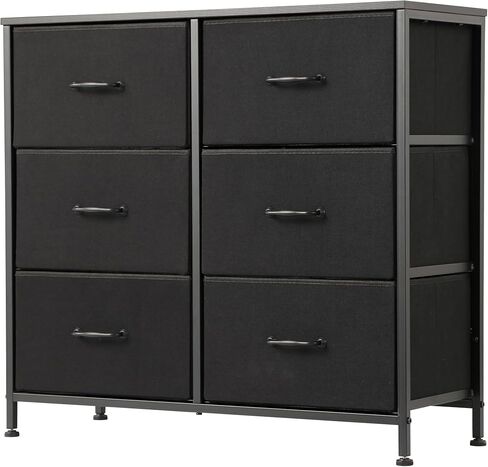 6-Drawers Double Dresser - Small Dressers for Bedroom Kidsroom Nursery Living Room - Storage Chest Organizer Unit for Toys, Books, Clothes, Rustic Brown in Saudi Arabia