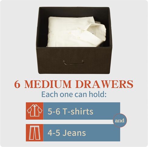 6-Drawers Double Dresser - Small Dressers for Bedroom Kidsroom Nursery Living Room - Storage Chest Organizer Unit for Toys, Books, Clothes, Rustic Brown in Saudi Arabia