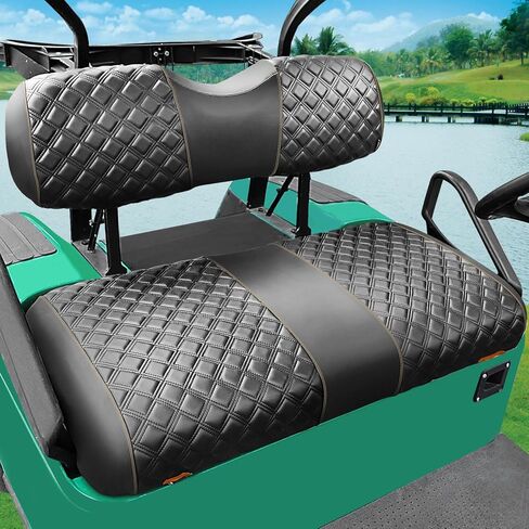 Roykaw Golf Cart Seat Covers Kit Fit for EZGO TXT OEM Ordinary Seat Cushion, Marine Grade Vinyl Material/More Soft and Comfortable, Breathable & Easy to Clean in Saudi Arabia