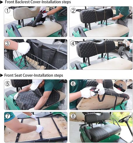 Roykaw Golf Cart Seat Covers Kit Fit for EZGO TXT OEM Ordinary Seat Cushion, Marine Grade Vinyl Material/More Soft and Comfortable, Breathable & Easy to Clean in Saudi Arabia
