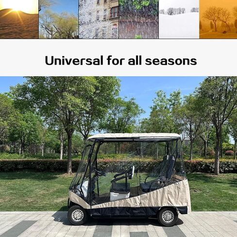 Golf Cart Cover, 4-Person Golf Cart Cover, 210D Waterproof Driving Enclosure,4 Sides Zipper Doors Portable 360°Panoramic Transparent Window, Fit for EZGO, Club Car, Yamaha Cart in Saudi Arabia