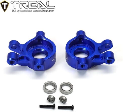 TREAL Aluminum 7075 Front Steering Knuckles Set (2P) L&R CNC Machined Upgrades Compatible with 1/18 TRX4M (Blue) in Saudi Arabia