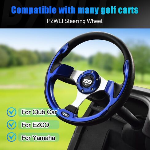 Universal Golf Cart Steering Wheel, Steering Wheel Hub Adapter (Sold Separately) with Assembly Screws and Wrenches, Fit Club Car Precedent EZGO Yamaha Most Golf Carts in Kuwait