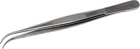 Lab Tweezers High Precision Forceps, Fine Strong Curved Point Tweezers, Stainless Steel (4 Inch) in Saudi Arabia