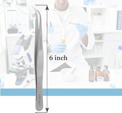Lab Tweezers High Precision Forceps, Fine Strong Curved Point Tweezers, Stainless Steel (4 Inch) in Saudi Arabia