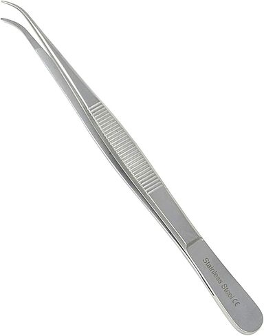 Lab Tweezers High Precision Forceps, Fine Strong Curved Point Tweezers, Stainless Steel (4 Inch) in Saudi Arabia