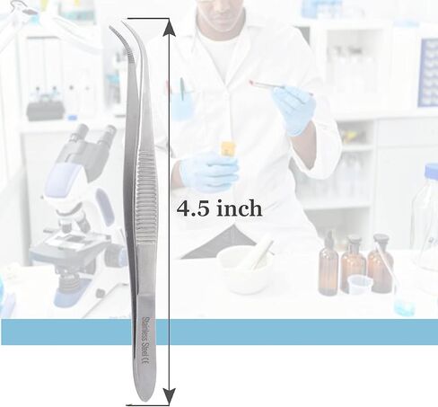 Lab Tweezers High Precision Forceps, Fine Strong Curved Point Tweezers, Stainless Steel (4 Inch) in Saudi Arabia