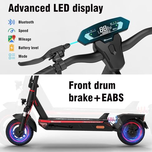 EVERCROSS Electric Scooter, 800W Motor, 31 Miles Range, 10'' Solid Tires, 28 Mph Folding Commuting Electric Scooter Adults, Dual Braking System, App Control in Kuwait