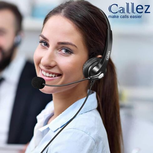 Callez RJ9 Phone Headset with Noise Cancelling Mic & Mute Switch, Corded Telephone Headset for Cisco 8851 8845 8841 8811 7965 7962 7945 7941 7841 7821 6941 6851 Plantronics M12 Office Landline Phones in Saudi Arabia