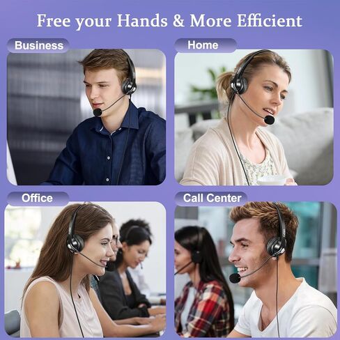 Callez RJ9 Phone Headset with Noise Cancelling Mic & Mute Switch, Corded Telephone Headset for Cisco 8851 8845 8841 8811 7965 7962 7945 7941 7841 7821 6941 6851 Plantronics M12 Office Landline Phones in Saudi Arabia