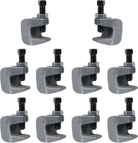 مشابك شعاع صغيرة عالمية، مشبك شعاع قضيب أمان حديدي UNC 3/8 بوصة، فتحة فك 1/2 بوصة، مشبك دعم الأنابيب العمودي على جدار الشعاع للنحاس، أنابيب PVC، 10 عبوات in Kuwait