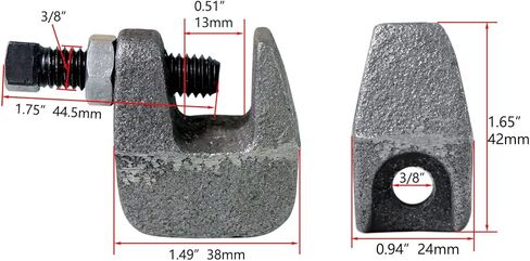مشابك شعاع صغيرة عالمية، مشبك شعاع قضيب أمان حديدي UNC 3/8 بوصة، فتحة فك 1/2 بوصة، مشبك دعم الأنابيب العمودي على جدار الشعاع للنحاس، أنابيب PVC، 10 عبوات in Kuwait