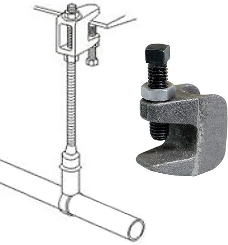 مشابك شعاع صغيرة عالمية، مشبك شعاع قضيب أمان حديدي UNC 3/8 بوصة، فتحة فك 1/2 بوصة، مشبك دعم الأنابيب العمودي على جدار الشعاع للنحاس، أنابيب PVC، 10 عبوات in Kuwait