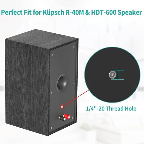 حامل جداري لمكبر الصوت على رف الكتب الأسود لحامل مكبر الصوت Klipsch R-40M HDT-600 سهل التركيب، حامل مكبر صوت قابل للإمالة والدوار شديد التحمل لحامل مكبر الصوت على الحائط من Klipsch يتحمل ما يصل إلى 30 رطل، حزمة واحدة in Kuwait