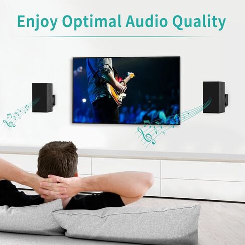حامل جداري لمكبر الصوت على رف الكتب الأسود لحامل مكبر الصوت Klipsch R-40M HDT-600 سهل التركيب، حامل مكبر صوت قابل للإمالة والدوار شديد التحمل لحامل مكبر الصوت على الحائط من Klipsch يتحمل ما يصل إلى 30 رطل، حزمة واحدة in Kuwait