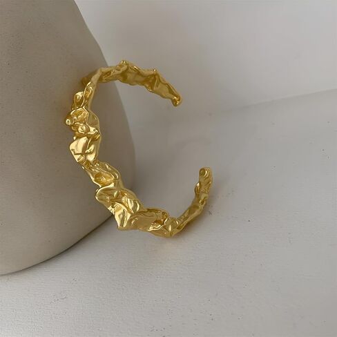 أساور الكفة الذهبية للنساء سوار الكفة المحكم القابل للتعديل والإسورة المفتوحة هدايا مجوهرات الأزياء in Kuwait