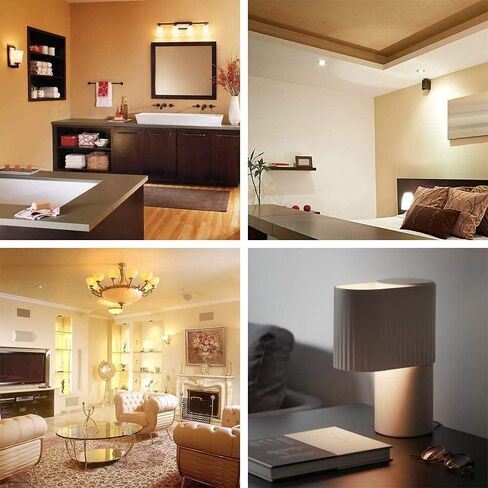 4 عبوات R14 LED لمبة 4 وات E17 قاعدة صغيرة عاكسة للضوء الكاشف لمبة إضاءة خافتة 2700 كيلو أبيض دافئ - ما يعادل 40 وات - لمبة e17 LED قابلة للتعتيم E17 مصابيح إضاءة صغيرة بقاعدة متوسطة، لمبة إضاءة خزانة كوريو in Kuwait