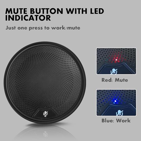 Conference USB Microphone for Computer, Condenser Omnidirectional PC Mic with Mute Plug and Play Desktop Microphone for Meeting, Gaming, Chatting, Windows/Mac OS in Saudi Arabia