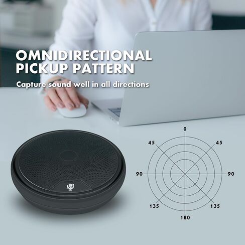 Conference USB Microphone for Computer, Condenser Omnidirectional PC Mic with Mute Plug and Play Desktop Microphone for Meeting, Gaming, Chatting, Windows/Mac OS in Saudi Arabia