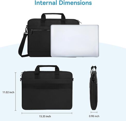LANDICI 360° Protective Laptop Shoulder Bag 15.6 Inch, Laptop Case Sleeve for MacBook Pro 16, 15.6-16" Acer HP Lenovo Dell ASUS Laptop, Waterproof Computer Bag Slim Briefcase for Men Women, Grey in Saudi Arabia