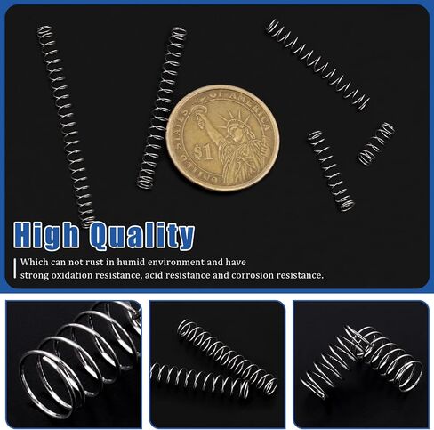 Glarks 250Pcs 10mm-50mm Length Compression Springs Assortment Kit, 5 Size Mini Stainless Steel Springs for Home Repair Project in Saudi Arabia