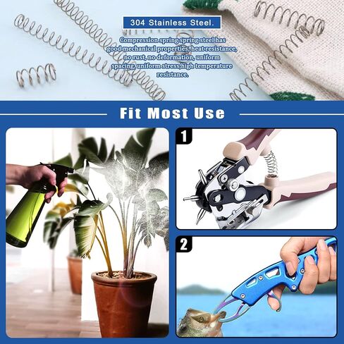 Glarks 250Pcs 10mm-50mm Length Compression Springs Assortment Kit, 5 Size Mini Stainless Steel Springs for Home Repair Project in Saudi Arabia