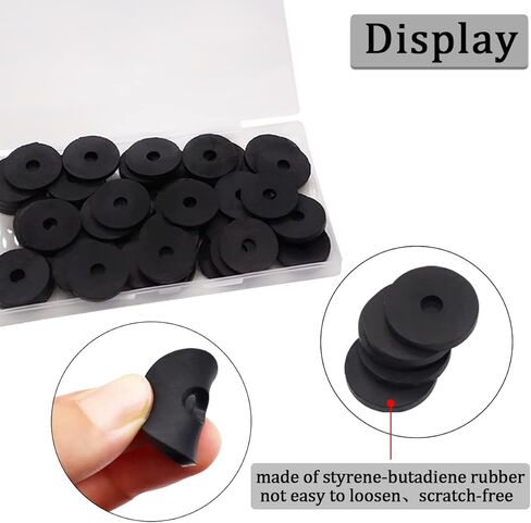 30 قطعة من غسالة المطاط الأسود 1 OD × 1/4 ID × 1/8 سُمك شديدة التحمل مقاومة للتآكل، غسالات مطاطية مسطحة لفواصل البراغي P-043-BOX in Kuwait