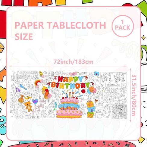 ملصق تلوين عملاق للأطفال - ملصق تلوين لعيد الميلاد لتزيين جدران الفصل الدراسي، غطاء طاولة ملصق كبير لأنشطة التلوين مثالي للحفلات المدرسية والمناسبات الخاصة 31.5 × 72 بوصة in Kuwait