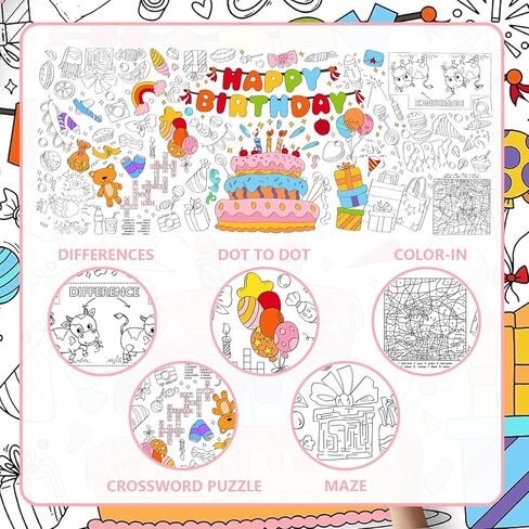 ملصق تلوين عملاق للأطفال - ملصق تلوين لعيد الميلاد لتزيين جدران الفصل الدراسي، غطاء طاولة ملصق كبير لأنشطة التلوين مثالي للحفلات المدرسية والمناسبات الخاصة 31.5 × 72 بوصة in Kuwait