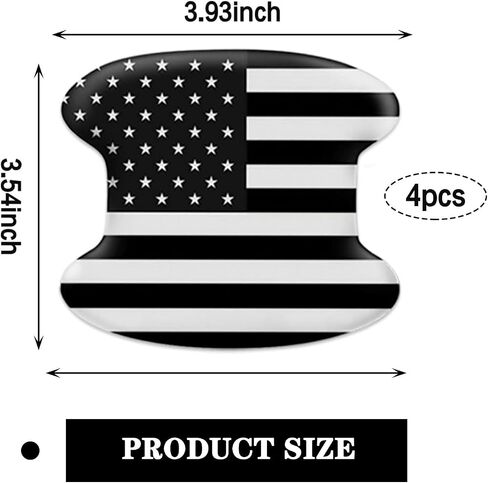 4 PCS American Flag Car Door Bowl Sticker with Adhesive, 3.34In x 3.74In TPU Durable Vehicle Handle Protective Films, Universal Automotive Door Protector Accessories for Cars Trucks SUVs (Red) in Saudi Arabia