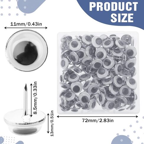 20PCS Push Pins, Cork Board Pins, Push Pins for Bulletin Board Wall, Cute Shake Eyes Thumb Tacks, Clear Thumbtacks for Posters Photos Postcards Maps Hanging in Saudi Arabia