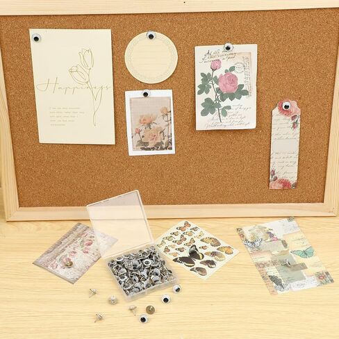 20PCS Push Pins, Cork Board Pins, Push Pins for Bulletin Board Wall, Cute Shake Eyes Thumb Tacks, Clear Thumbtacks for Posters Photos Postcards Maps Hanging in Saudi Arabia