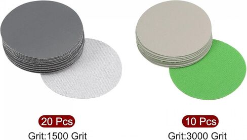uxcell 3 Inch Wet Dry Sanding Discs 1500 Grit,3000 Grit Hook and Loop Sandpaper Electrostatic Sand Planting Silicon Carbide 30pcs in Saudi Arabia