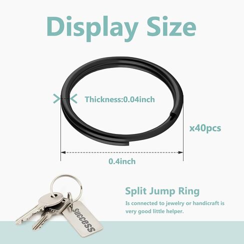 40 قطعة من الحلقات المقسمة، حلقات مفاتيح صغيرة مقاس 1/2 بوصة من الفولاذ المقاوم للصدأ حلقات صغيرة مقسمة للحرف اليدوية، وعلامات الكلاب، وموصل سلسلة المفاتيح (12 مم) in Kuwait