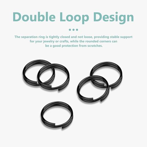 40 قطعة من الحلقات المقسمة، حلقات مفاتيح صغيرة مقاس 1/2 بوصة من الفولاذ المقاوم للصدأ حلقات صغيرة مقسمة للحرف اليدوية، وعلامات الكلاب، وموصل سلسلة المفاتيح (12 مم) in Kuwait