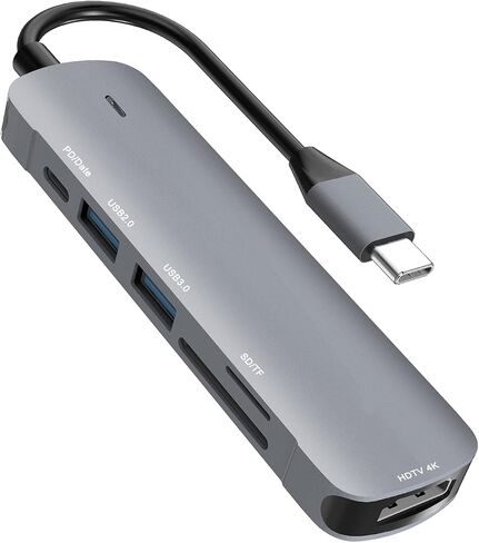 USB C Hub HDMI Adapter for MacBook Pro/Air Switch and Other Type C Devices,USBC Multiport Dongle (6 in 1 Hub with Ports of USB2.0/USB 3.0/4K HDMI/SD/TF Card Reader) Type-c Multi Docking in Saudi Arabia