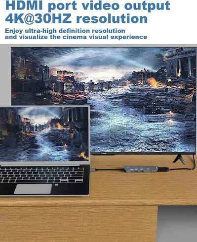 USB C Hub HDMI Adapter for MacBook Pro/Air Switch and Other Type C Devices,USBC Multiport Dongle (6 in 1 Hub with Ports of USB2.0/USB 3.0/4K HDMI/SD/TF Card Reader) Type-c Multi Docking in Saudi Arabia