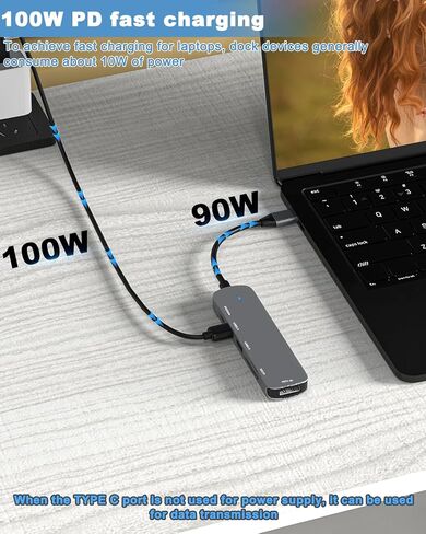 USB C Hub HDMI Adapter for MacBook Pro/Air Switch and Other Type C Devices,USBC Multiport Dongle (6 in 1 Hub with Ports of USB2.0/USB 3.0/4K HDMI/SD/TF Card Reader) Type-c Multi Docking in Saudi Arabia