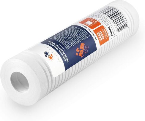 Aquaboon 10"x2.5" Grooved Sediment Water Filter Cartridge - Universal Whole House Water Filter - 1 Micron Water Filter Cartridge Replacement Compatible with AP110, whkf-gd05, SGC-25-1001, RS14, 2-Pack in Saudi Arabia