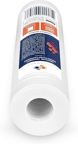 Aquaboon 10"x2.5" Grooved Sediment Water Filter Cartridge - Universal Whole House Water Filter - 1 Micron Water Filter Cartridge Replacement Compatible with AP110, whkf-gd05, SGC-25-1001, RS14, 2-Pack in Saudi Arabia