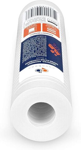 Aquaboon 10"x2.5" Grooved Sediment Water Filter Cartridge - Universal Whole House Water Filter - 1 Micron Water Filter Cartridge Replacement Compatible with AP110, whkf-gd05, SGC-25-1001, RS14, 2-Pack in Saudi Arabia
