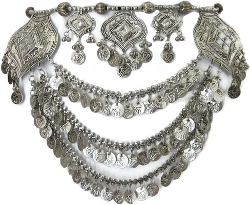 القبلية بوهو عملة معدنية سلسلة المرأة حزام اليدوية الرقص الشرقي الغجر الهبي مهرجان السيدات الإناث الخصر مجوهرات in Kuwait