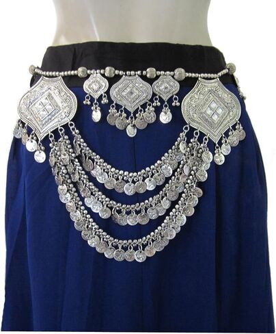 القبلية بوهو عملة معدنية سلسلة المرأة حزام اليدوية الرقص الشرقي الغجر الهبي مهرجان السيدات الإناث الخصر مجوهرات in Kuwait