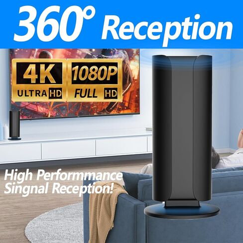 TV Antenna, Digital Antenna for Smart TV Indoor, 2024 Upgraded TV Antenna for Local Channels 900+ Miles Range with Amplifier Signal Booster, Antenna for Smart TV, Support 8K 4K 1080P, 32ft Coax Cable in Kuwait