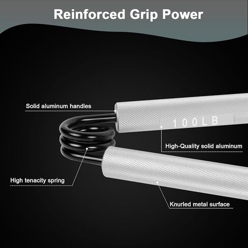 Grip Strength Trainer 100LB-300LB, 5 Pack Metal Hand Grip Strengthener, Non-Slip Wrist Trainer, Forearm Exerciser,for Men Women Home Gym, Silver in Saudi Arabia