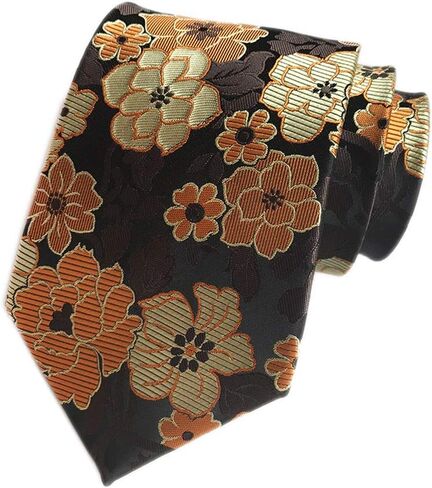 Elfeves Men's Floral Ties Jacquard Woven Slim Luxury Formal Party Suit Neckties in Saudi Arabia