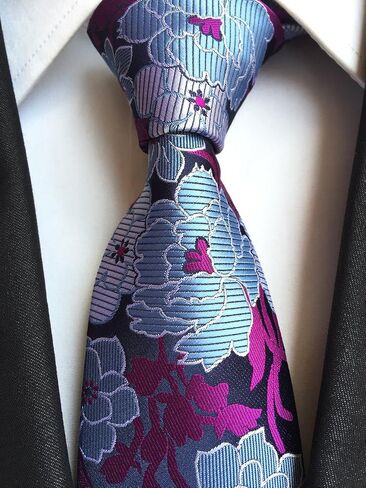 Elfeves Men's Floral Ties Jacquard Woven Slim Luxury Formal Party Suit Neckties in Saudi Arabia