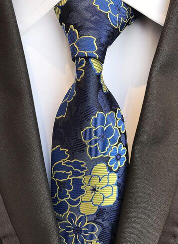 Elfeves Men's Floral Ties Jacquard Woven Slim Luxury Formal Party Suit Neckties in Saudi Arabia